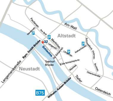 Lageplan von Flügger+Partner in Bremen